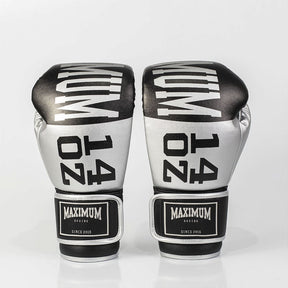 Luva de Boxe e Muay Thai Maximum OZ Power Face - Cor Preto/Prata