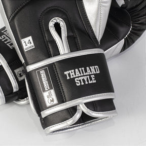 Luva de Boxe e Muay Thai Maximum OZ Power Face - Cor Preto/Prata
