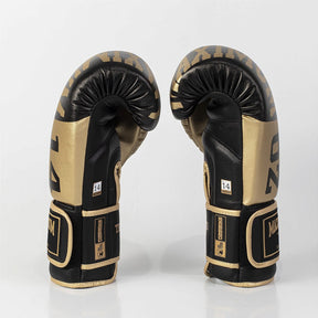 Luva de Boxe e Muay Thai Dourada/Preta Power Face - Intermediária - Maximum