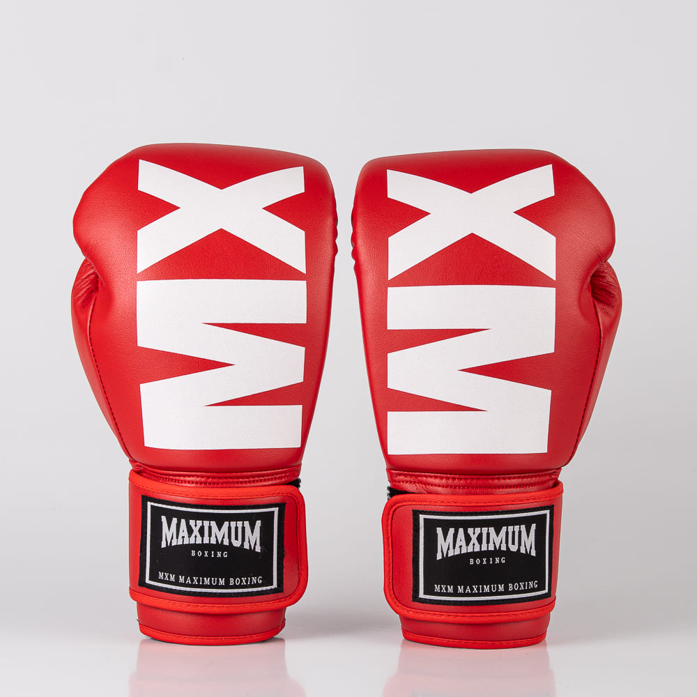 Luva de Boxe e Muay Thai MXM - Cor Vermelho Power Face