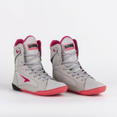 Sapatilha de Boxe Cinza e Pink Cano Alto - Par