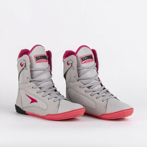 Sapatilha de Boxe Cinza e Pink Cano Alto - Par