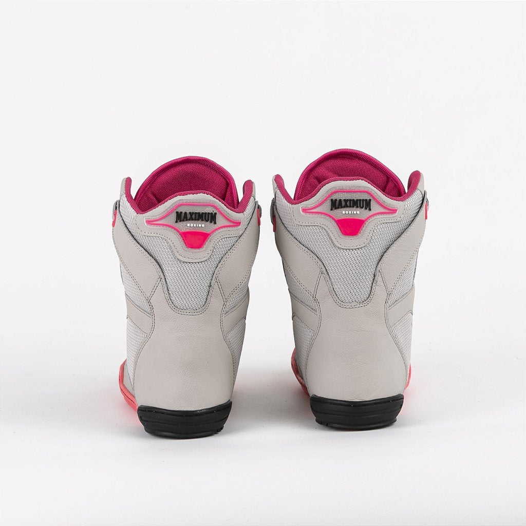 Sapatilha de Boxe Cinza e Pink Cano Alto - Par