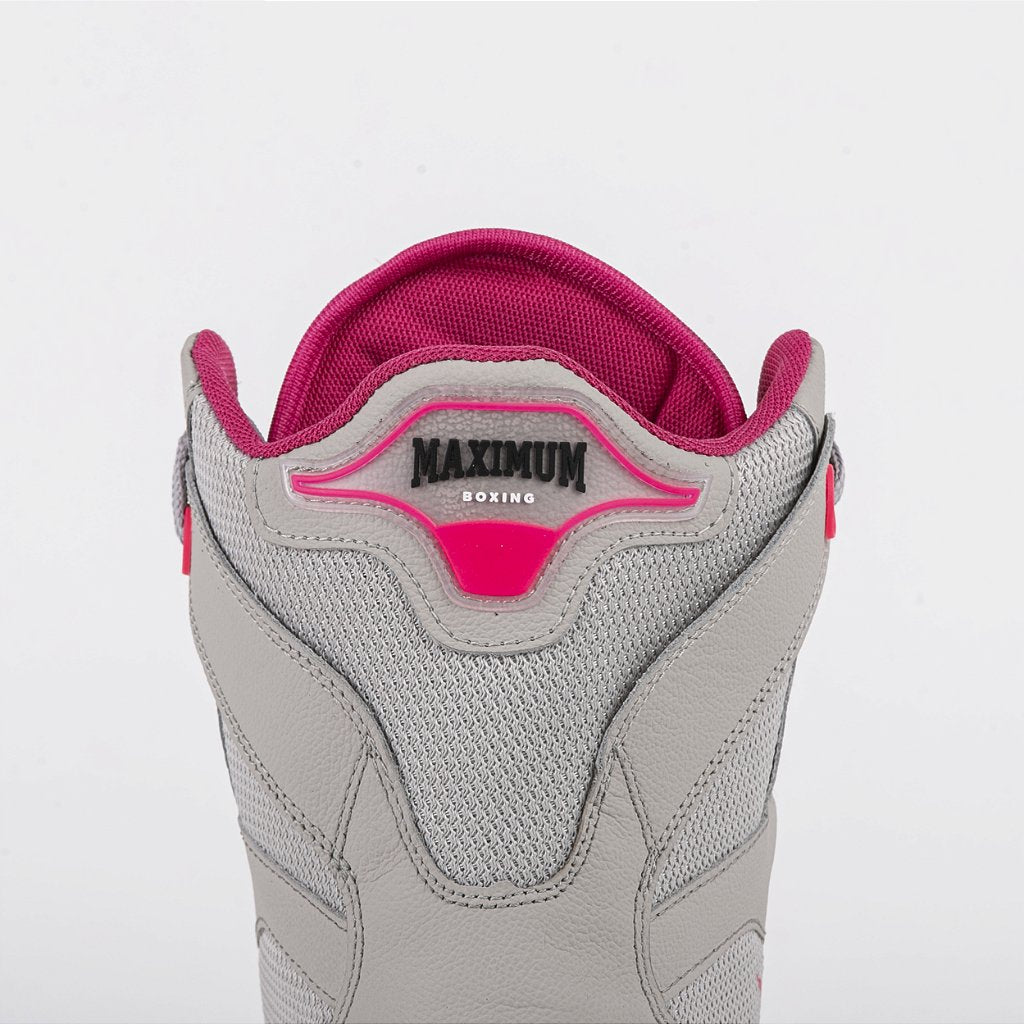 Sapatilha de Boxe Cinza e Pink Cano Alto - Par