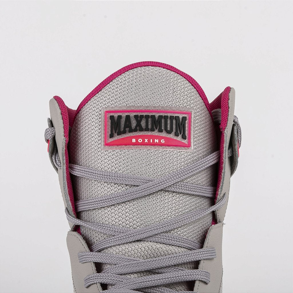 Sapatilha de Boxe Cinza e Pink Cano Alto - Par