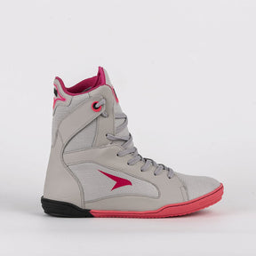 Sapatilha de Boxe Cinza e Pink Cano Alto - Par