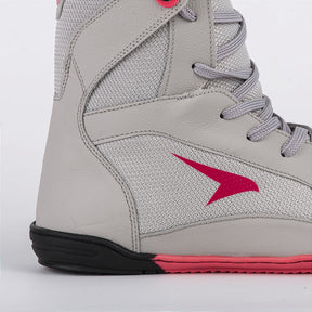 Sapatilha de Boxe Cinza e Pink Cano Alto - Par