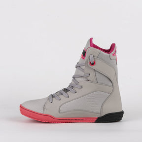 Sapatilha de Boxe Cinza e Pink Cano Alto - Par