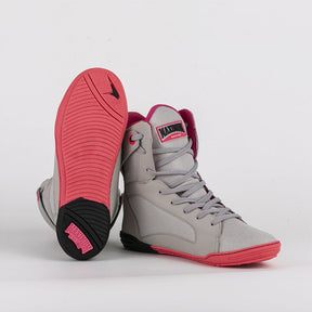 Sapatilha de Boxe Cinza e Pink Cano Alto - Par