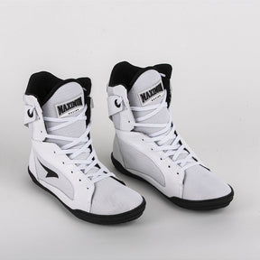 Sapatilha de Boxe Branco e Preto Cano Alto - Par