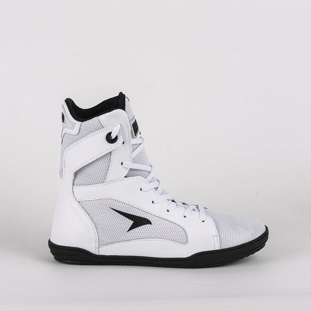 Sapatilha de Boxe Branco e Preto Cano Alto - Par