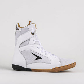 Sapatilha de Boxe Branco e Dourado Cano Alto - Par