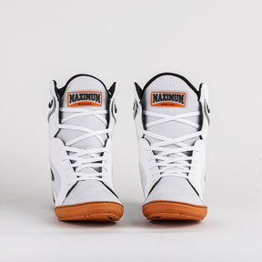 Sapatilha de Boxe Branco e Laranja Cano Alto- Par