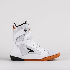 Sapatilha de Boxe Branco e Laranja Cano Alto- Par
