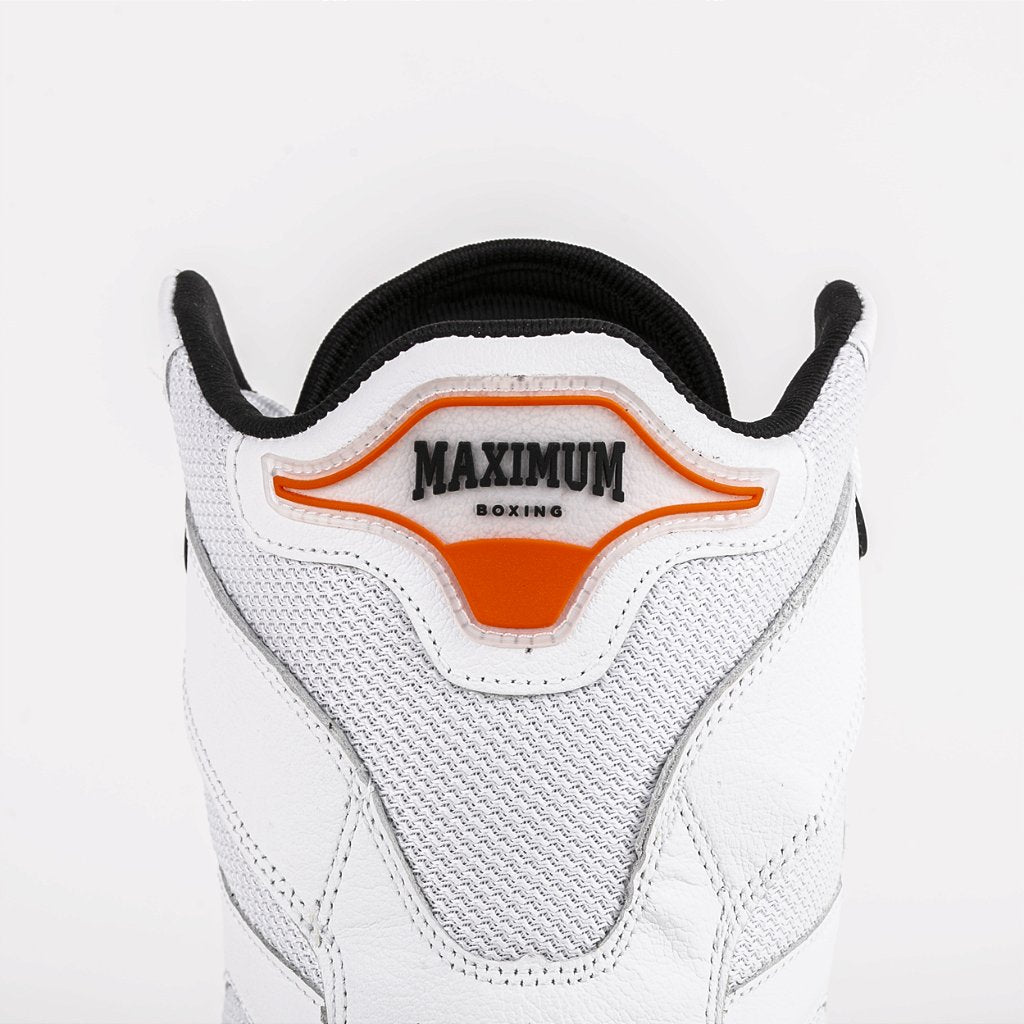 Sapatilha de Boxe Branco e Laranja Cano Alto- Par