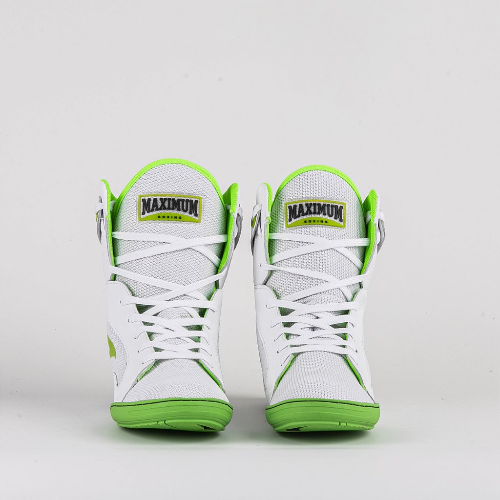 Sapatilha de Boxe Branco e Verde Cano Alto - Par