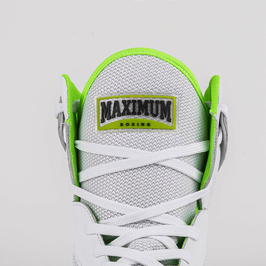 Sapatilha de Boxe Branco e Verde Cano Alto - Par
